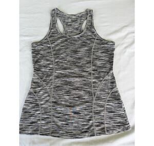 Athleisure Sporty Activewear Reebok Gray/Black Space Dye Racerback Tank Top XS